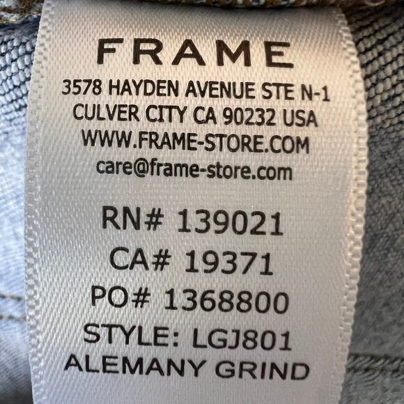 Frame Jeans Womens Size 29 Alemany Grind Light Washed Skinny Cotton Blend - Picture 15 of 16